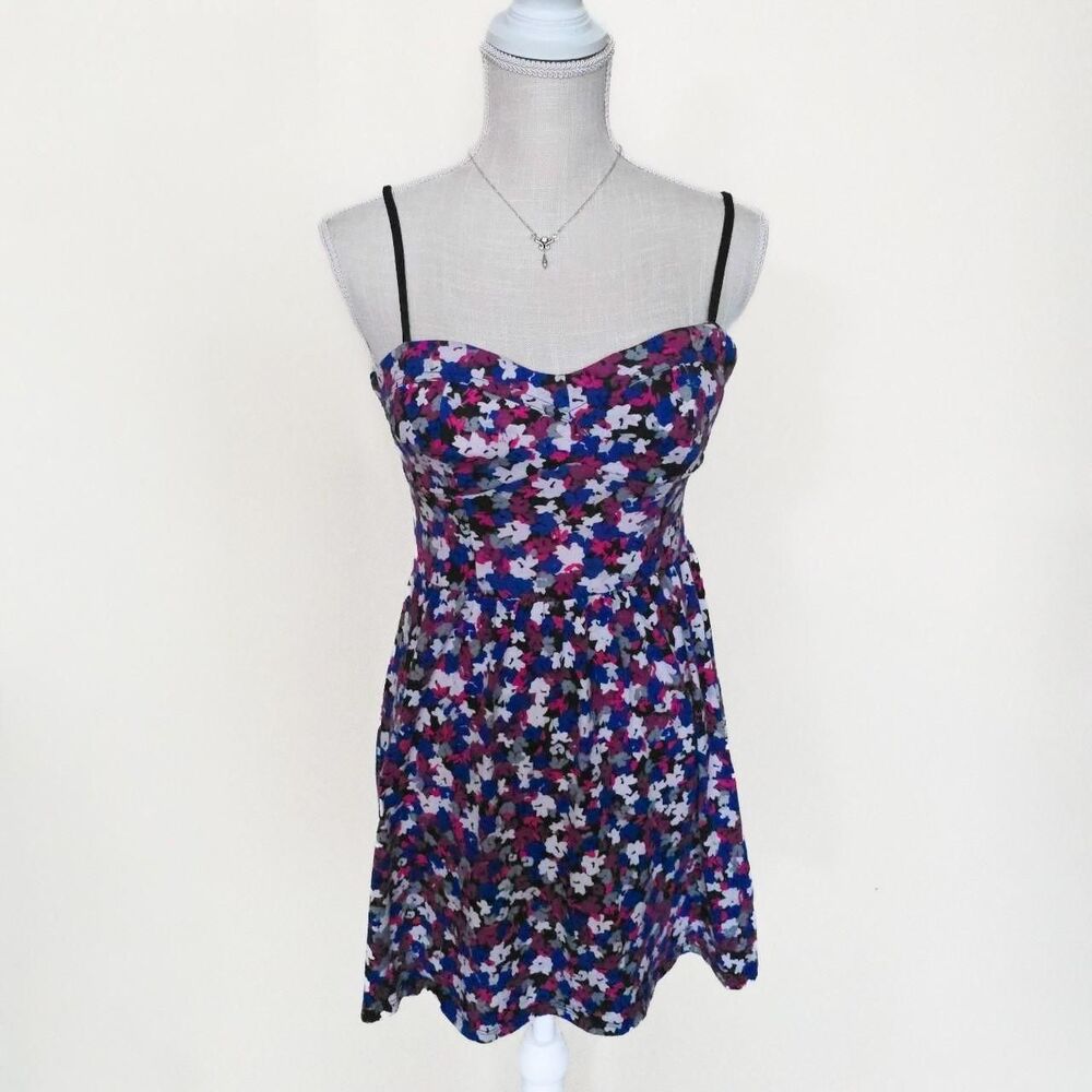 Material Girl Colorful Bustier Floral Dress